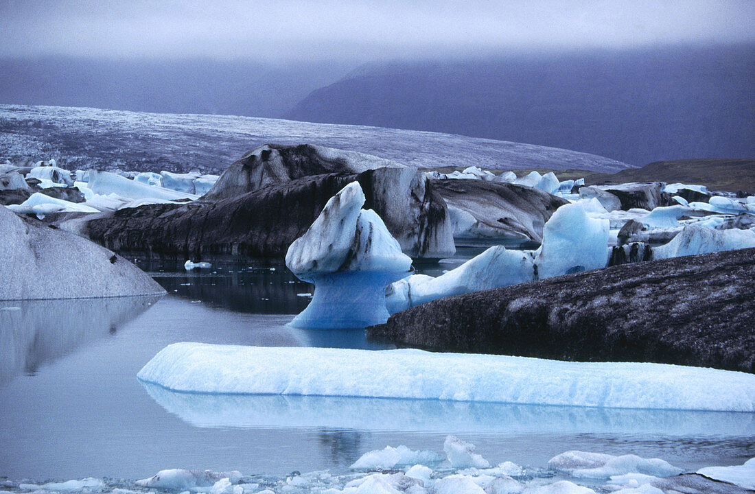 Icebergs at Glacier Vatnajokull. Iceland