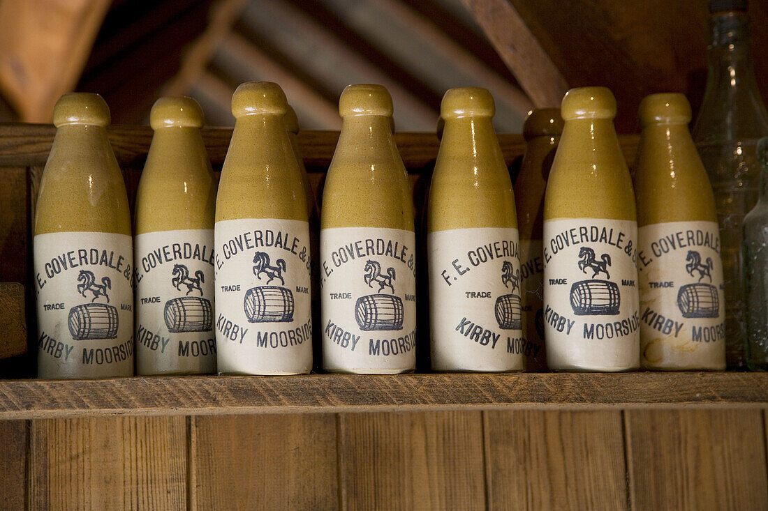 Old Drink Bottles Hutton le Hole Folk Museum Yorkshire UK July