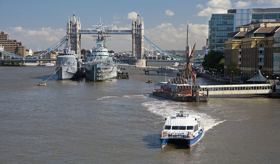 Tower Bridge and Thames river. London. England. UK.