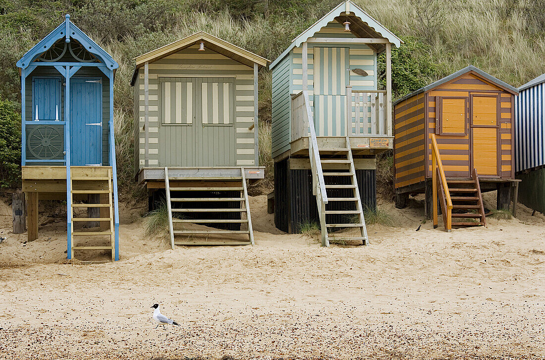 Beach Huts. Holkham Beach. North Norfolk. UK