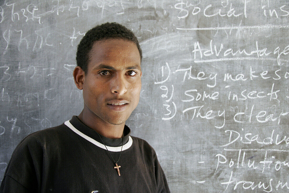 Teacher in a primary school classroom in Meki. Ethiopia