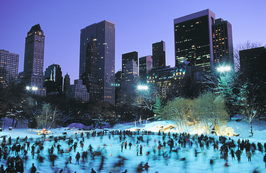 Skaters at Wollman Rink. Central Park. New York City. USA