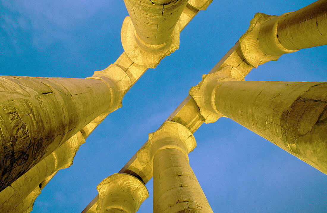 Columns at the Court of Amenophis III. Luxor. Egypt