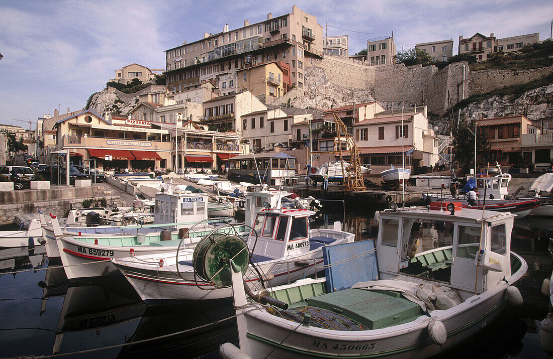 Fishing boats. Vallon des Auffes. Marseille. France