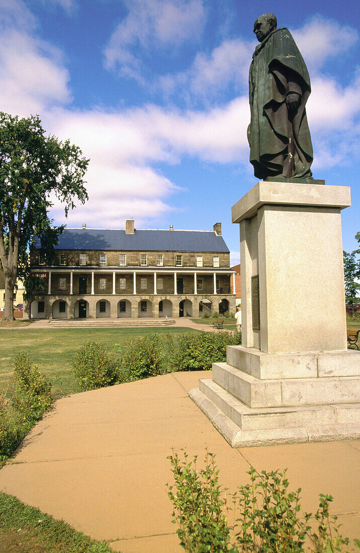 York-Sunbury Museum and statue of Lord Beaverbrook. Fredricton. New Brunswick. Canada