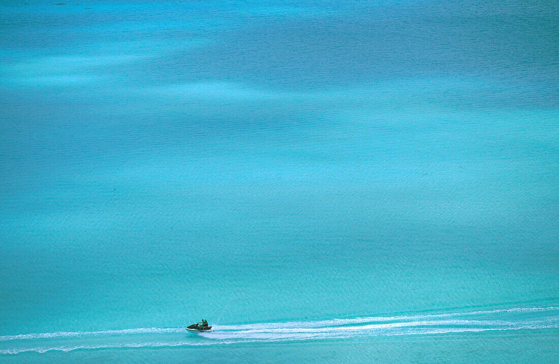 Jet skiing. Matira Point. Bora Bora. French Polynesia