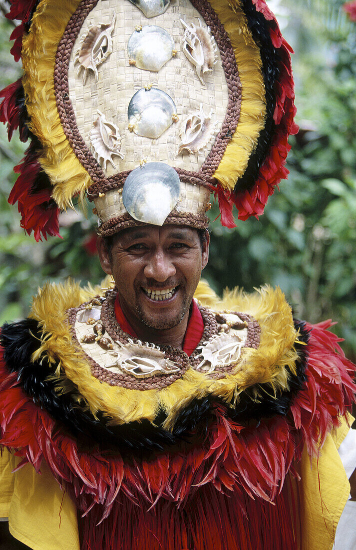 Chief of a Polynesian village. Moorea Island. French Polynesia