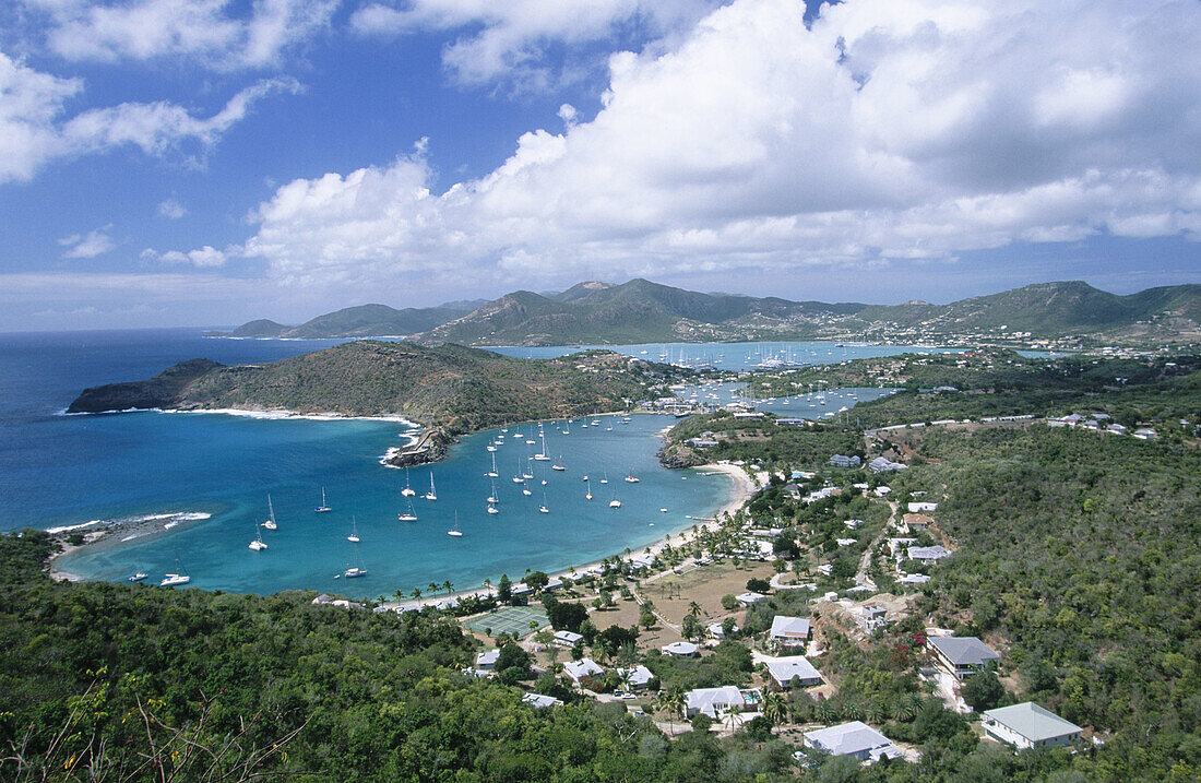 Historic Nelson s Dockyard. View from Shirley Heights. Antigua. Antigua and Barbuda. West Indies. Caribbean