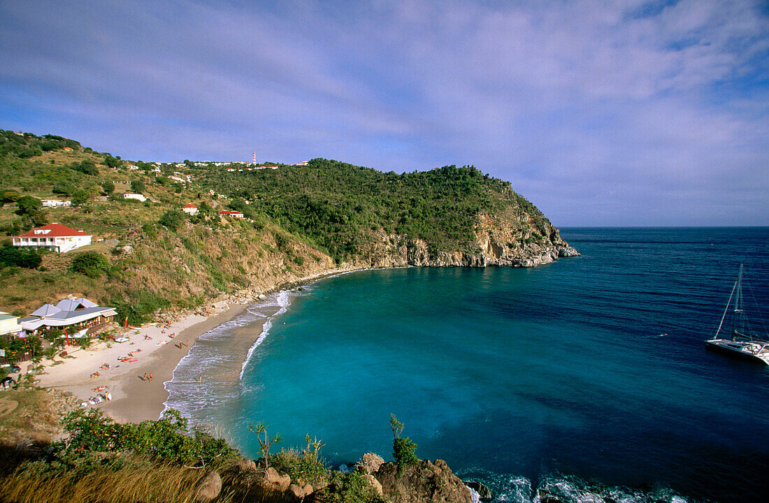 Anse de Grand Galet (Shell beach) in Gustavia. St. Barthelemy. French West Indies