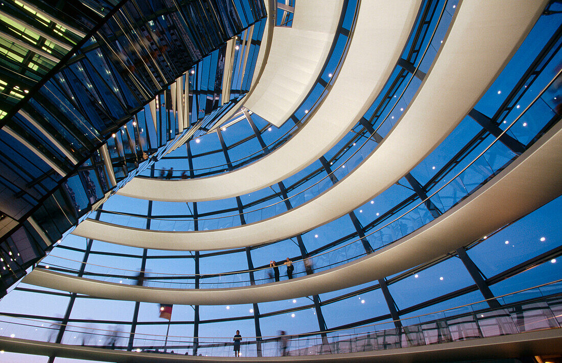 Interior of the Dome (by Norman Foster). The Reichstag. Berlin. Germany