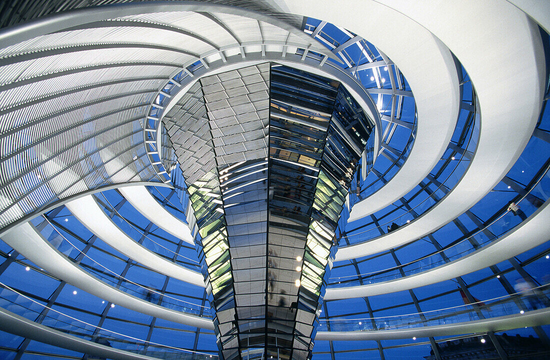 Interior of the Dome (by Norman Foster). The Reichstag. Berlin. Germany