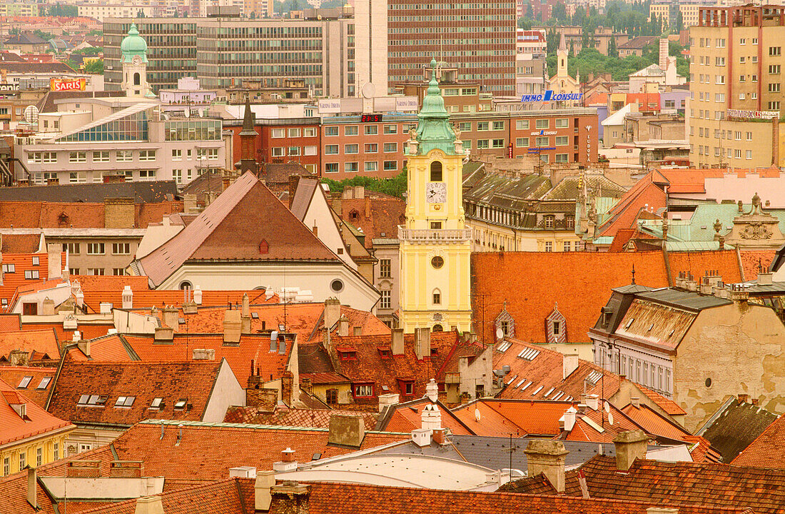 View of Bratislava old town from Bratislava Castle. Slovakia