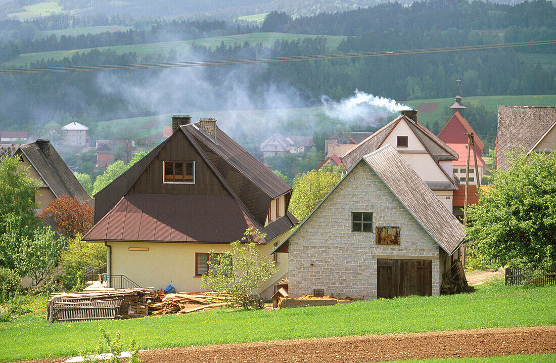 Skomielna Biala. Carpathian foothills. Carpathian Mountains. Poland