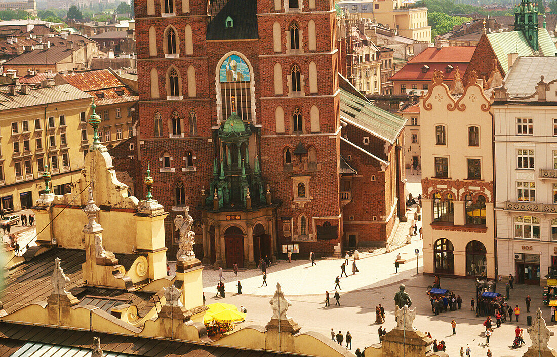 View fromTown Hall tower. Rynek Glowny. Krakow. Poland