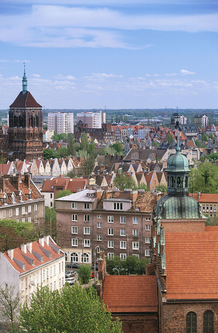 View of main town from Havelius Hotel. Gdansk. Pomerania. Poland