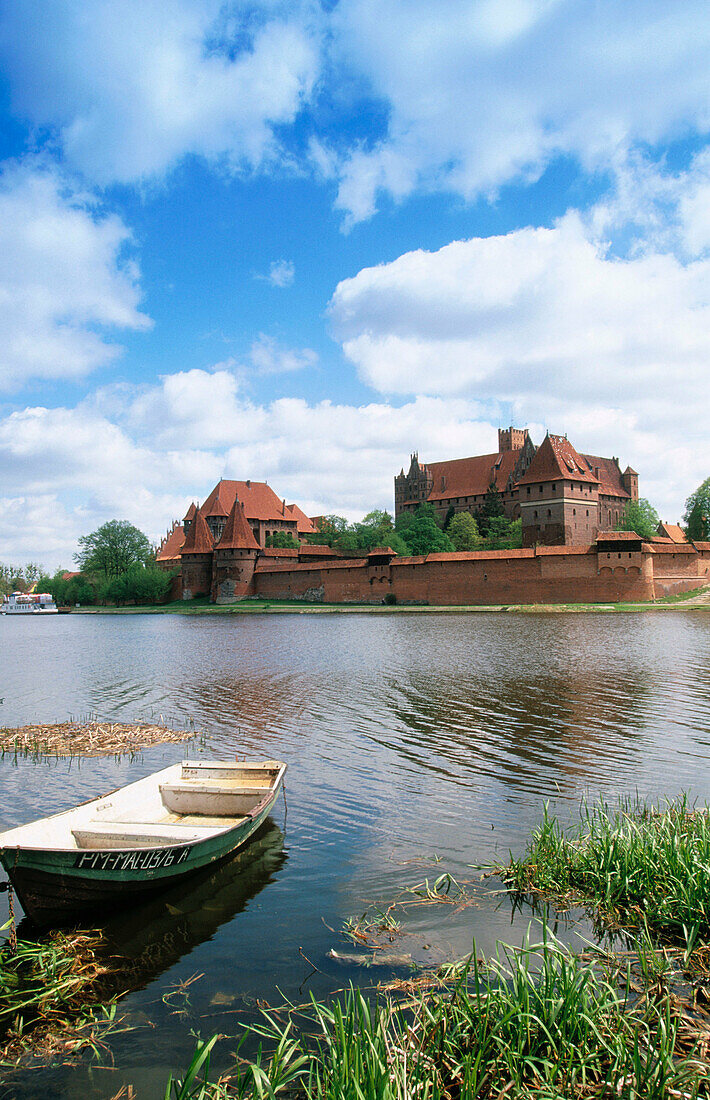 Malbork Castle by Nogat River. Pomerania. Poland