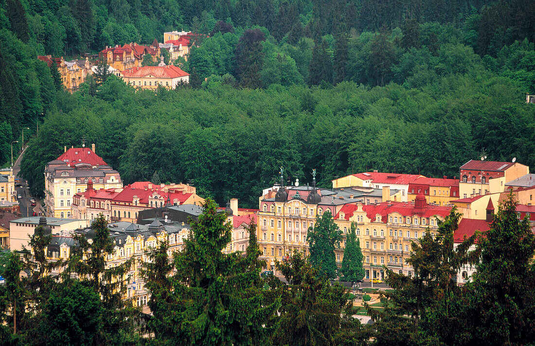 Mariánské Lázne viewed from Hamelika. West Bohemia. Czech Republic