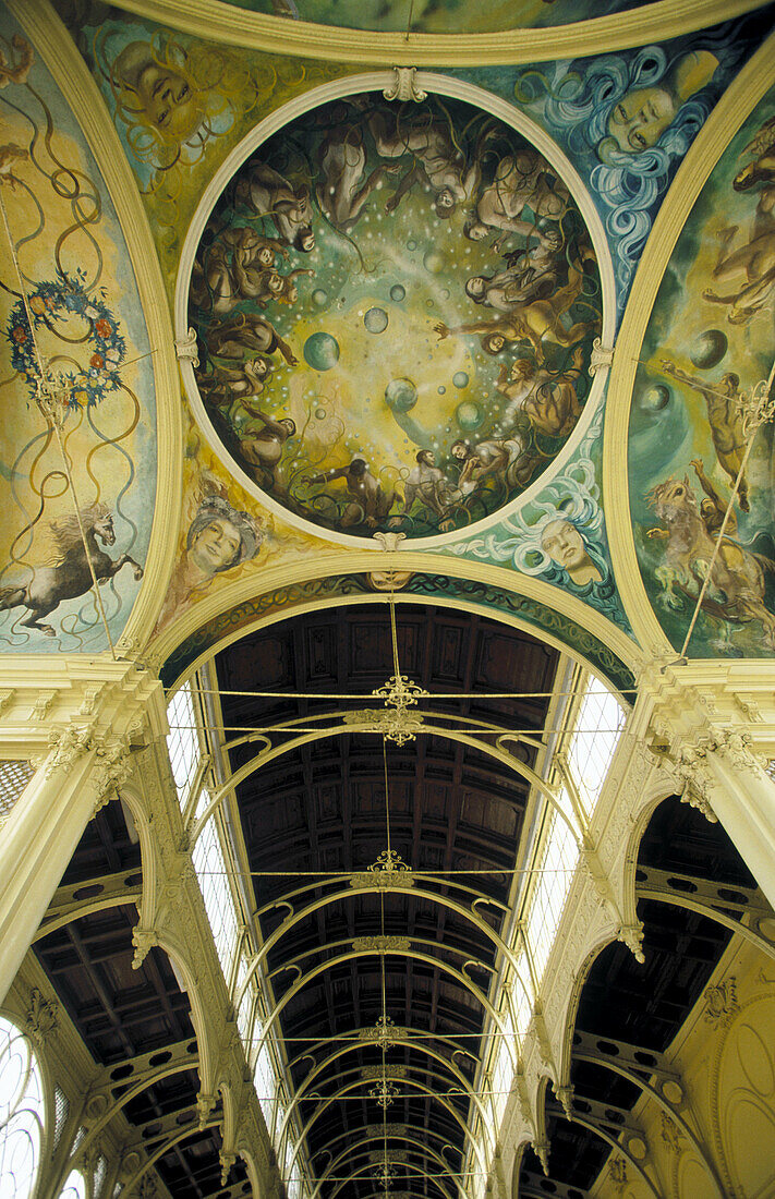 Ceiling detail inside Kolonada Spa. Marianske Lazne. West Bohemia. Czech Republic