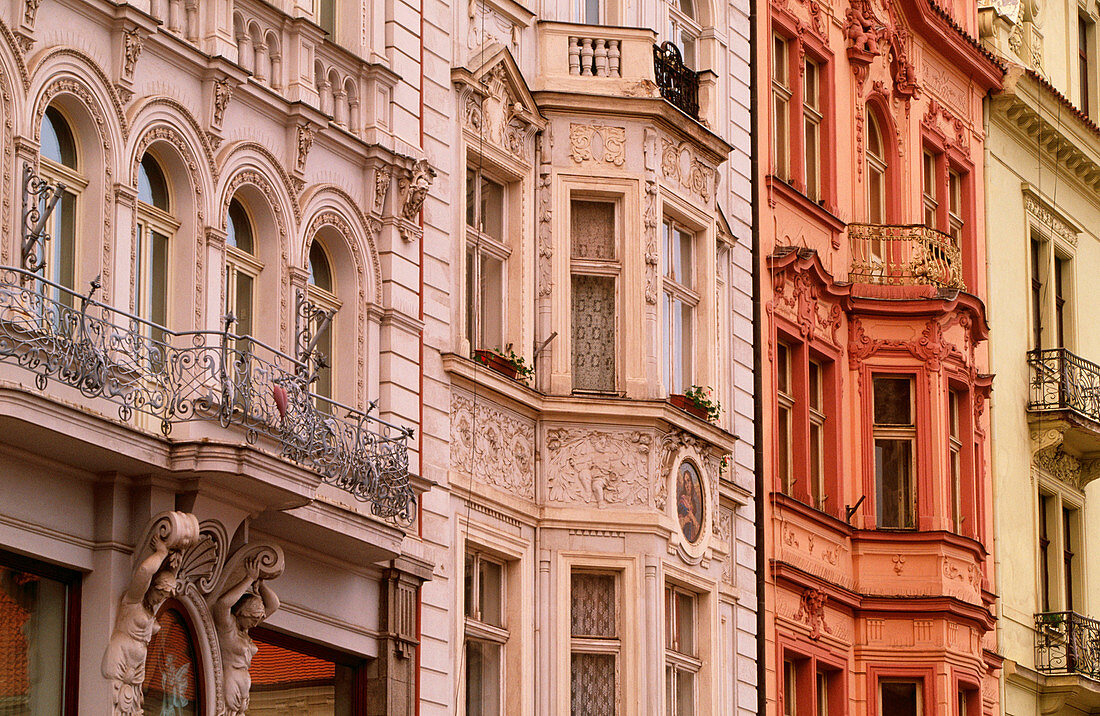 Buildings in Namesti Republiky (The Square of the Republic). Plzen. West Bohemia. Czech Republic