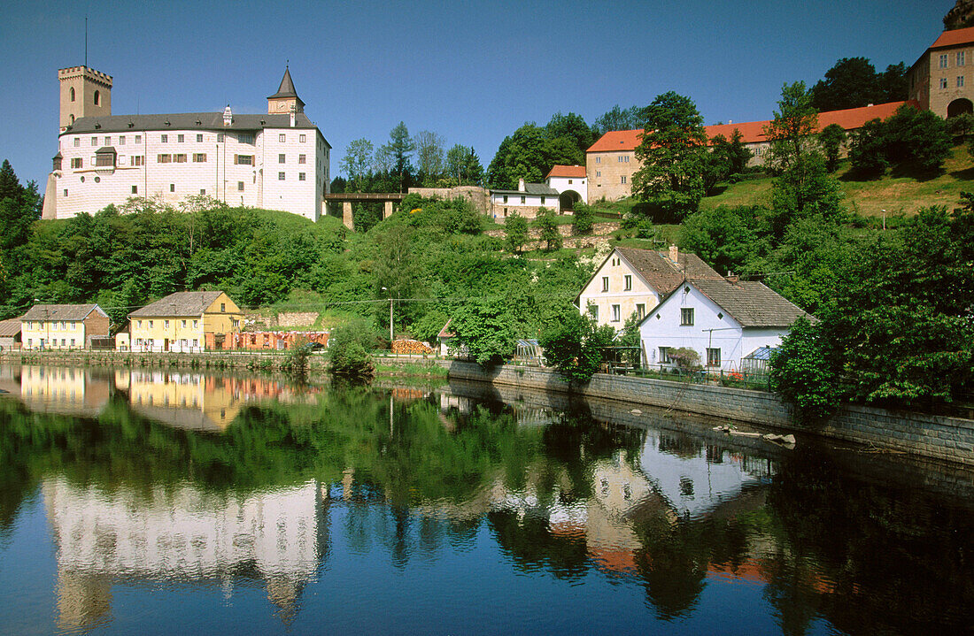 Lower Castle (B.1330). Rozmberk Nad Vltavou. Town above Vltava river. South Bohemia. Czech Republic