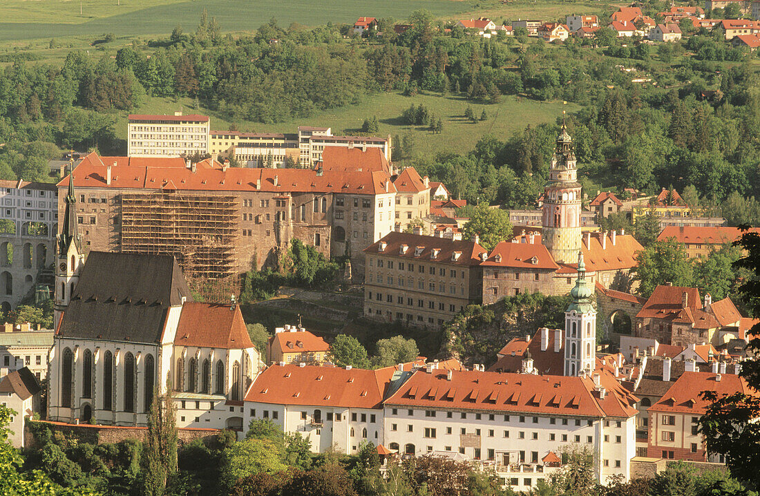 Town view from Krizova hill. Cesky Krumlov. South Bohemia. Czech Republic