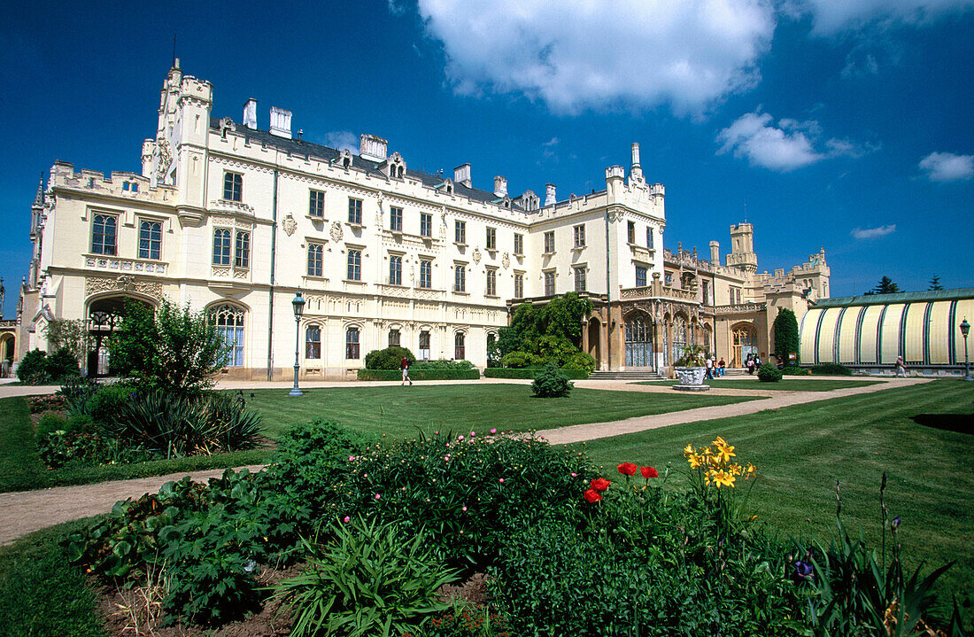 Neo-gothic Chateau (1856). Lednice. South Moravia. Czech Republic