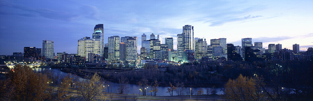 City skyline from Crescent Drive. Calgary. Alberta. Canada