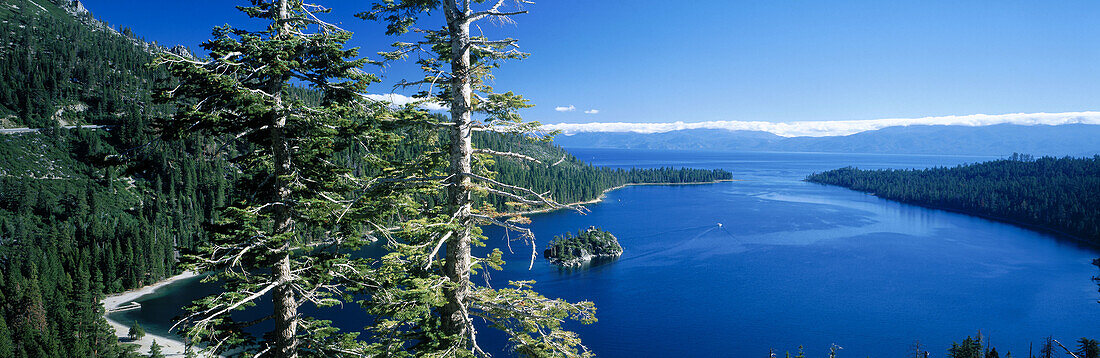View of Lake Tahoe and Emerald Bay. California, USA