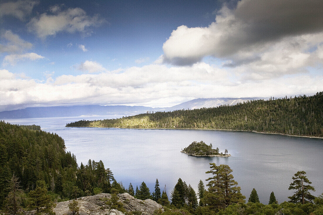 Fanette Island in Emerald Bay. Lake Tahoe. California, USA