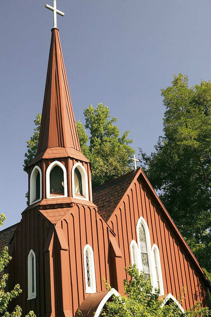 St. James Episcopal Church (aka Red Church) Sonora city. Gold Country. California, USA