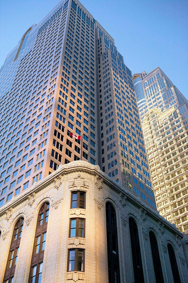 Bankers Hall East and Lancaster building, downtown architecture detail. Calgary. Alberta, Canada