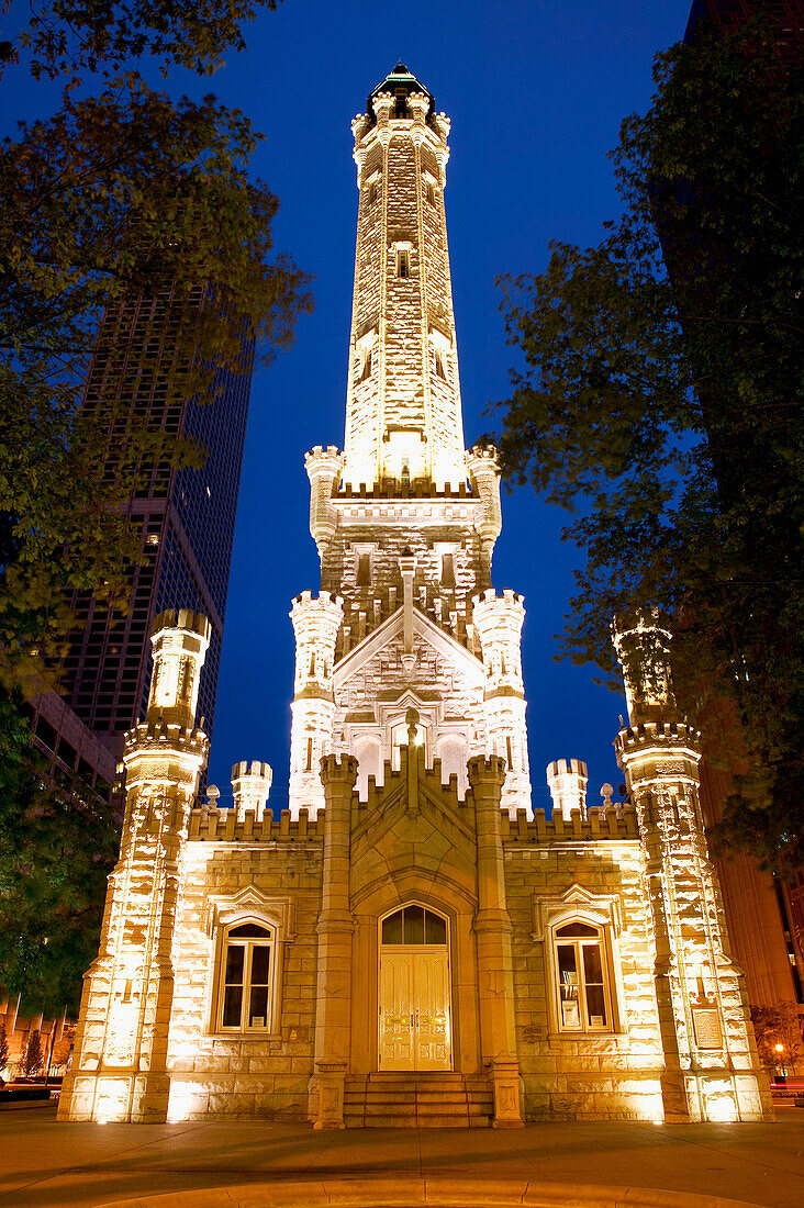 Chicago Water Tower at dawn. Chicago. Illinois, USA
