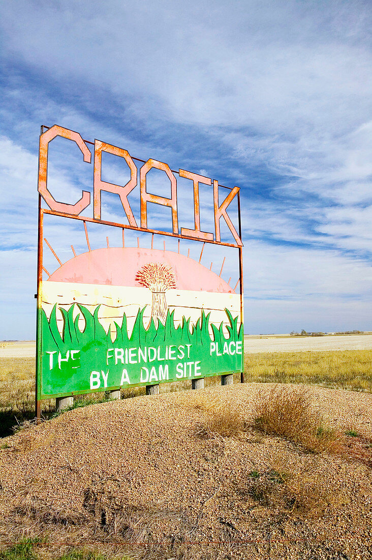 Town by a dam site, Craik. Saskatchewan, Canada