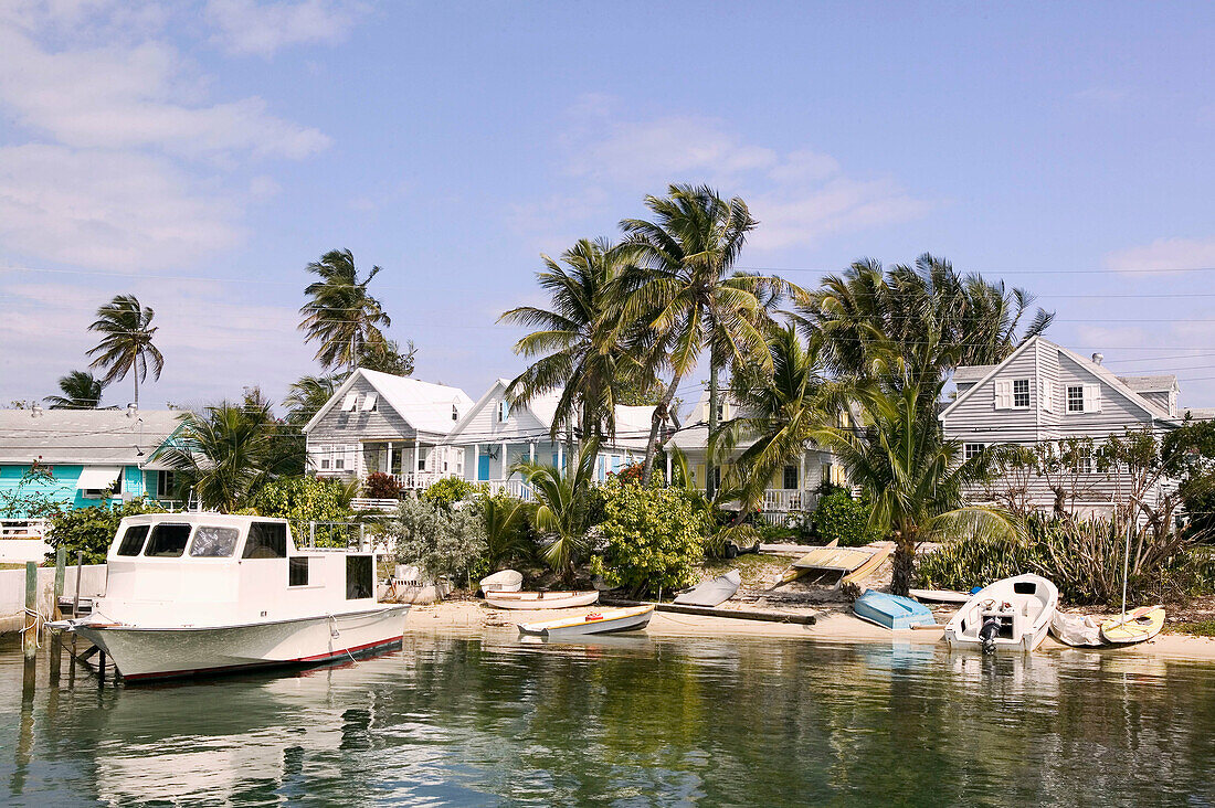 Bahamas, Abacos, Loyalist Cays , Elbow Cay , Elbow Cay, Hope Town: Town View