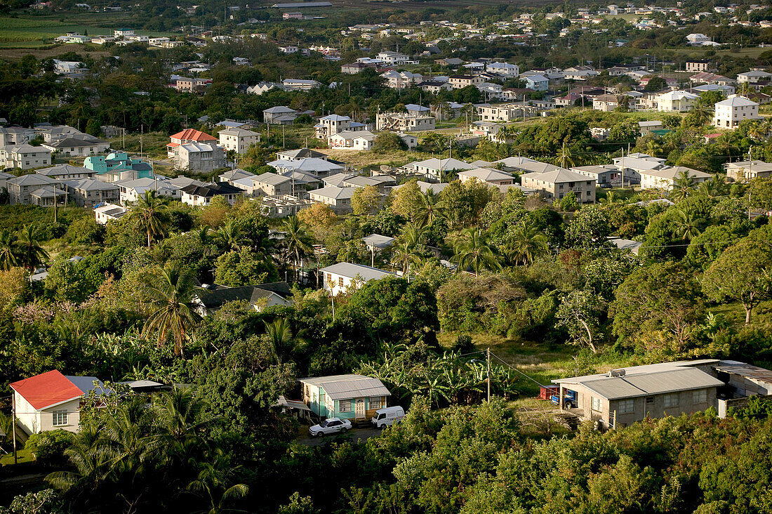 Barbados, St. George Parish-Francia: Morning View of Francia village from Gun Hill Station