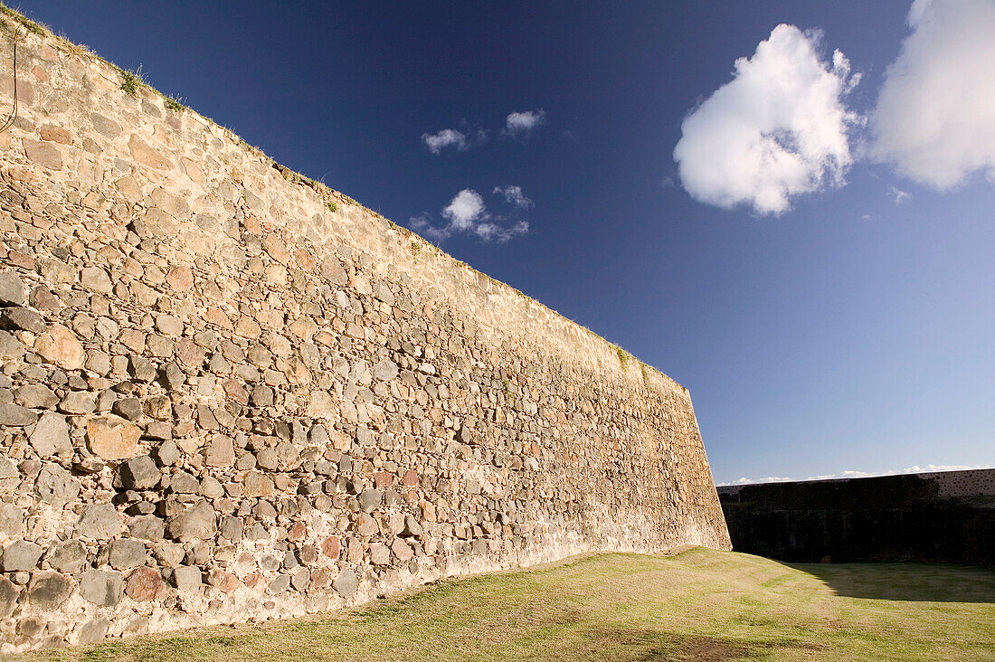 French West Indies (FWI), Guadeloupe, Basse-Terre Island , Basse-Terre prefecture: Administrative Capital of Guadeloupe. Walls of Fort Louis Delgres (b.1643)