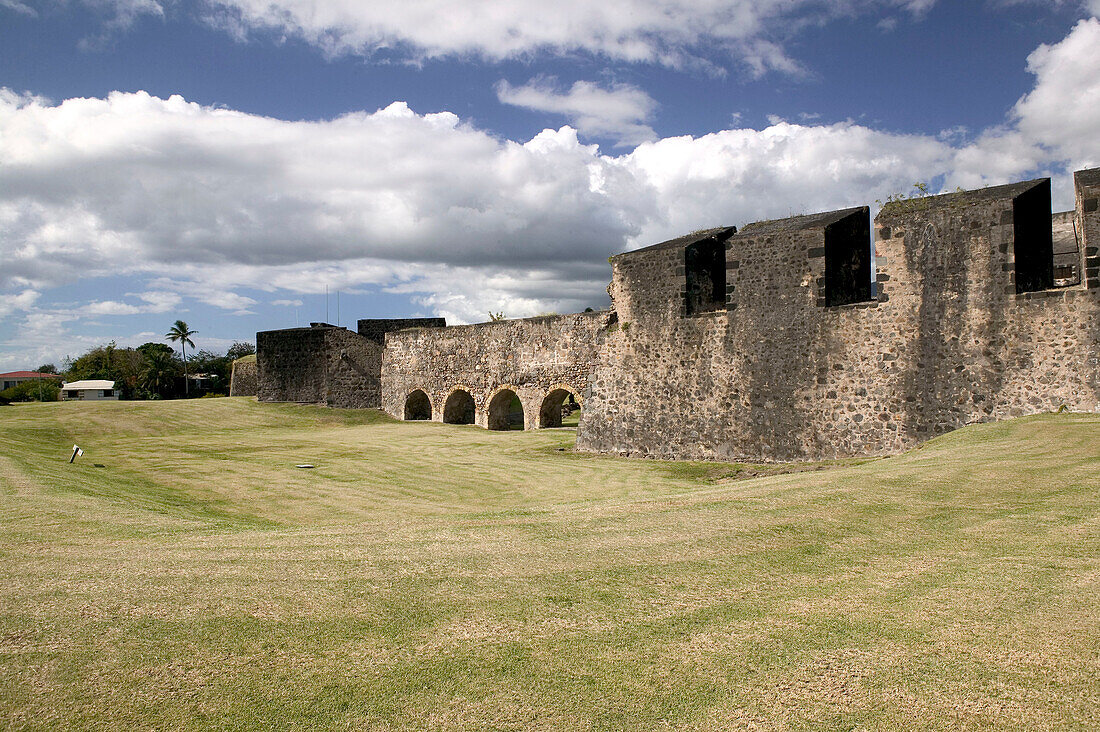 French West Indies (FWI), Guadeloupe, Basse-Terre Island , Basse-Terre prefecture: Fort Louis Delgres (b.1643). Overview of the Fort