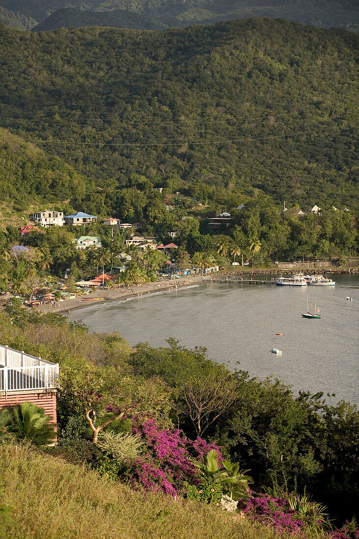 French West Indies (FWI), Guadeloupe, Basse-Terre, Malendure: Malendure Beach, Sunset