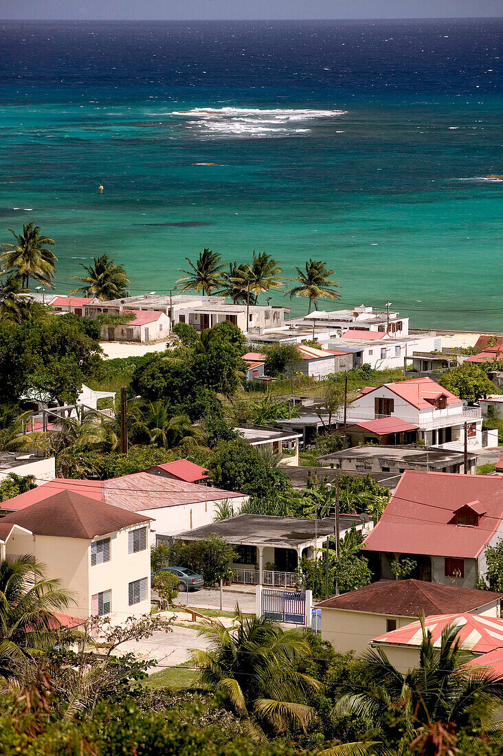 French West Indies (FWI), Guadeloupe, Marie-Galante Island, Capesterre: Town Buildings, Main East Coast Town