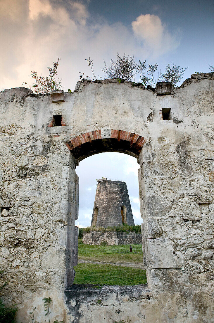 French West Indies (FWI), Guadeloupe, Marie-Galante Island, Grand-Bourg Area: Habitation Roussel, Ruins of Old Sugar Plantation