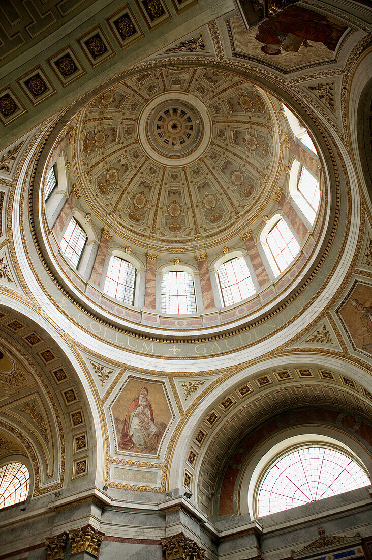 Estergom Basilica (b.1856). Dome interior. Largest church in Hungary. Hungarian Religious Center. Estergom. Danube bend. Hungary. 2004.