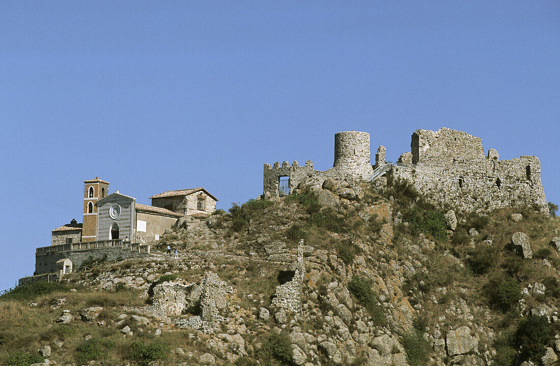 Ruins of Rocca dei Frangipane, Tolfa. Lazio, Italy