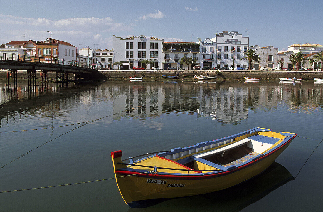 Houses by Sequa river, Tavira. Algarve, Portugal