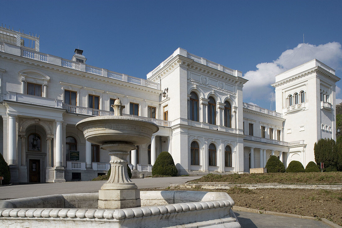 Livadia Palace built in 1910-11 (it served as the meeting place of the Yalta Conference in 1945), Livadiya. Crimea, Ukraine