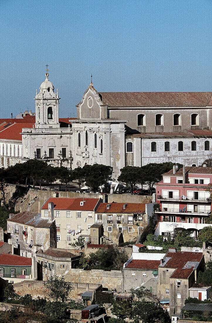 Church of Nossa Senhora da Graça as seen from Castelo de São Jorge, Lisbon. Portugal