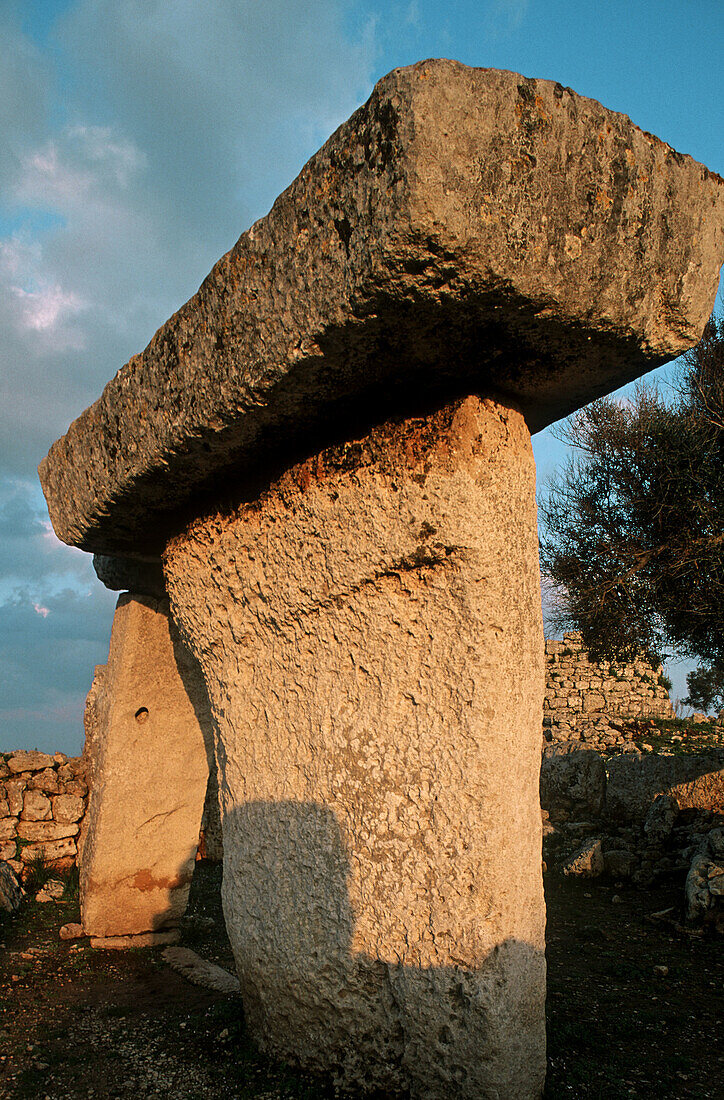Taula prehistoric monument from the Talayotic culture. Minorca, Balearic Islands, Spain