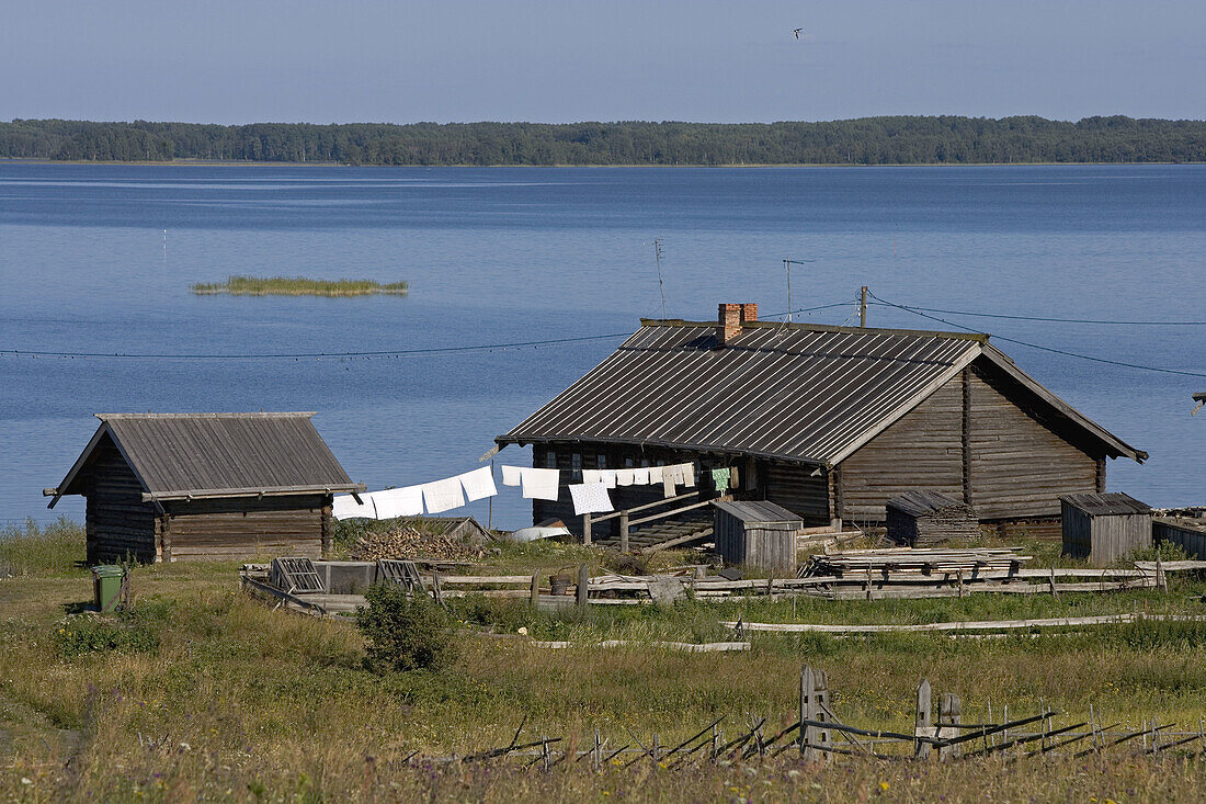 Village of Yamka. Kizhi Island. Onega lake, Karelia. Russia.