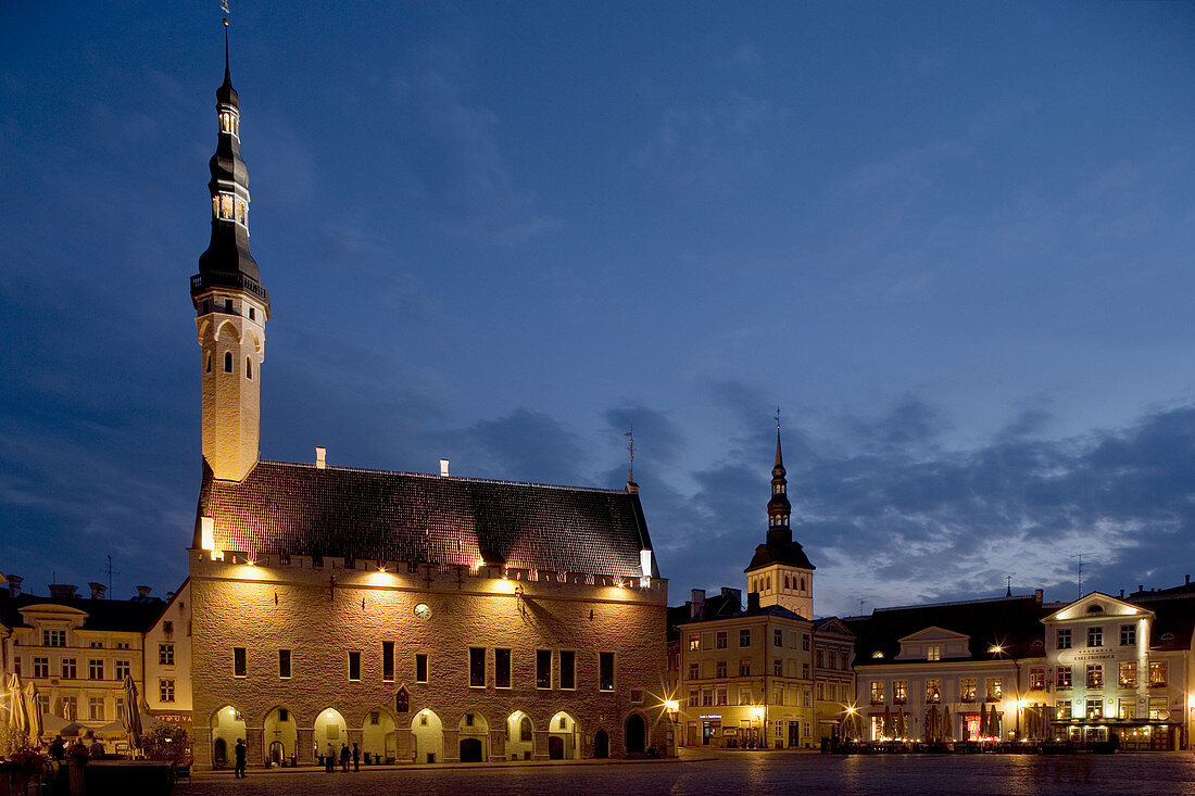 The Town Hall Square (Raekoja plats), Town hall. Tallinn. Estonia.