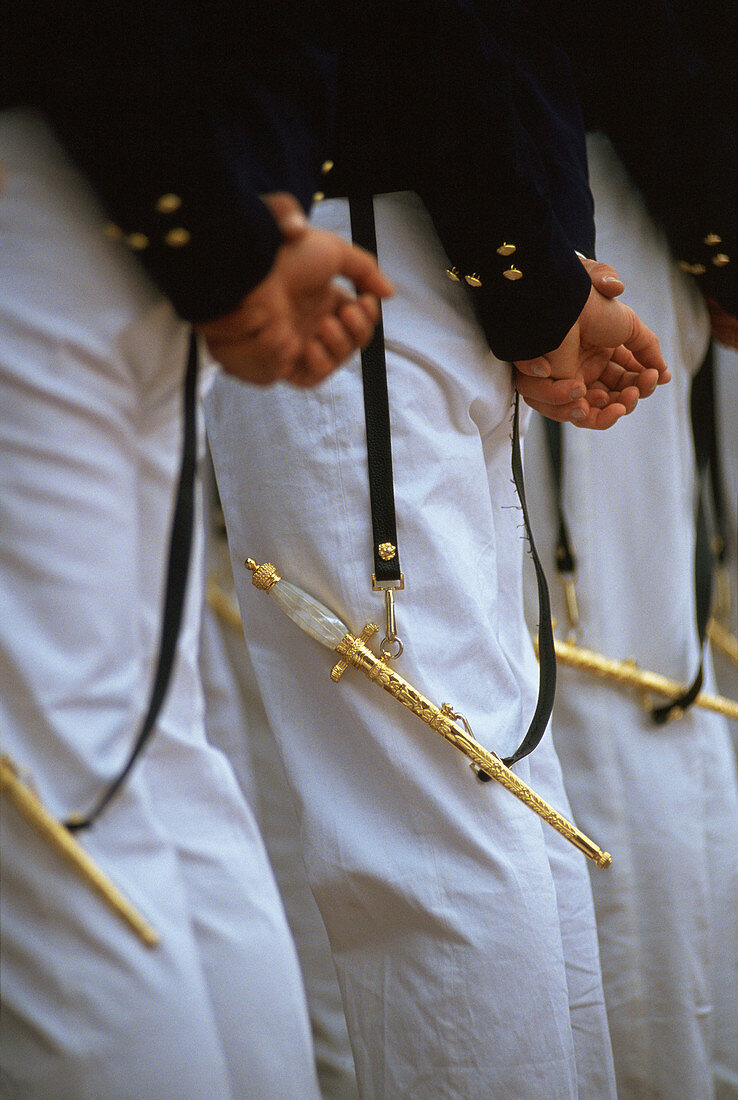 Crew of a training ship in full dress