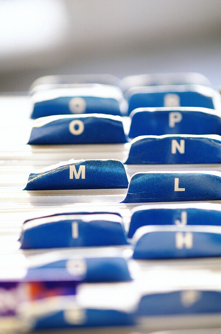  Alphabet, Arrangement, Blue, Business, Card, Character, Characters, Choice, Choose, Choosing, Close up, Close-up, Closeup, Color, Colour, Concept, Concepts, Contemporary, Desk, Detail, Details, Election, File, File cards, Files, Indoor, Indoors, Interior